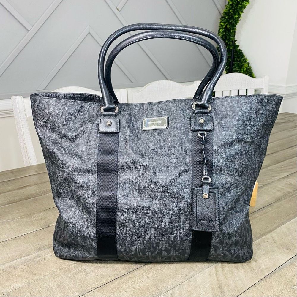 Michael Kors Black Monogram Tote Travel Bag